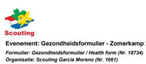 Geprint gezondheidsformulier